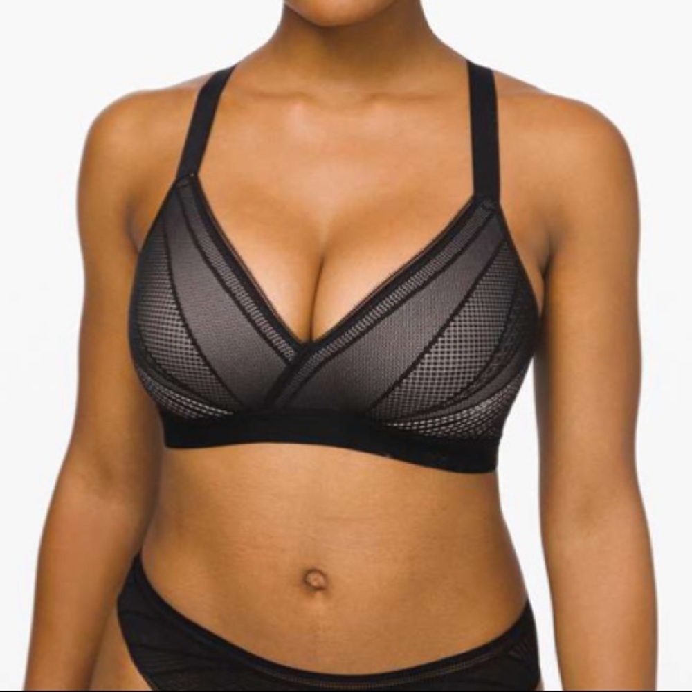 NWT Lululemon Awake To Lace Bra Black Sz 34D